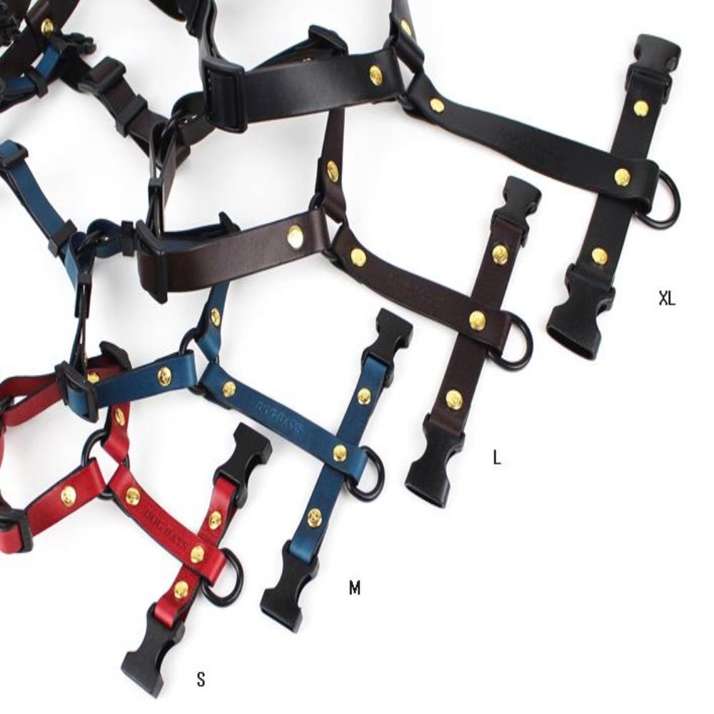 Retro leather black harness(Dark brown)