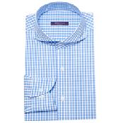 gingham check shirts sky blue