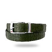 YEUNWOO cowhide Crocodile Pattern BELT x Square  Buckle
