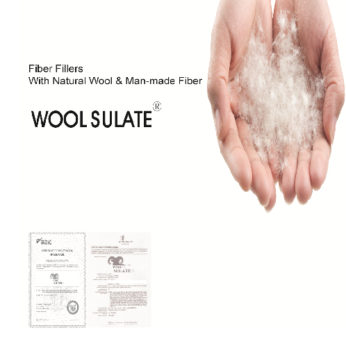 Fiber ball using Merino wool and synthetic staple fiber mixed