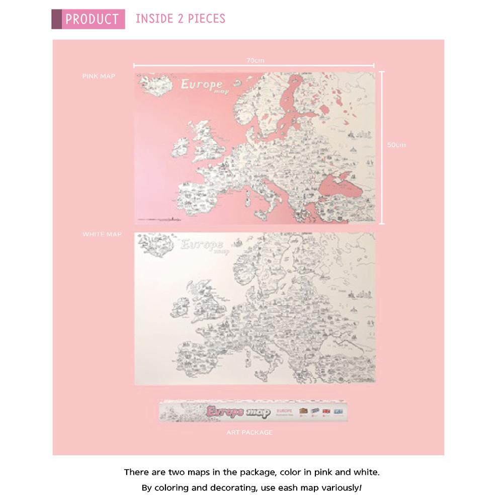 Dream Sky Nation-Map Decorative Coloring Painting DIY Paper Continent Map - Europe