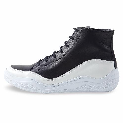 Wave High Sneakers_1033 black+white shoes | shoes,sneakers,leather