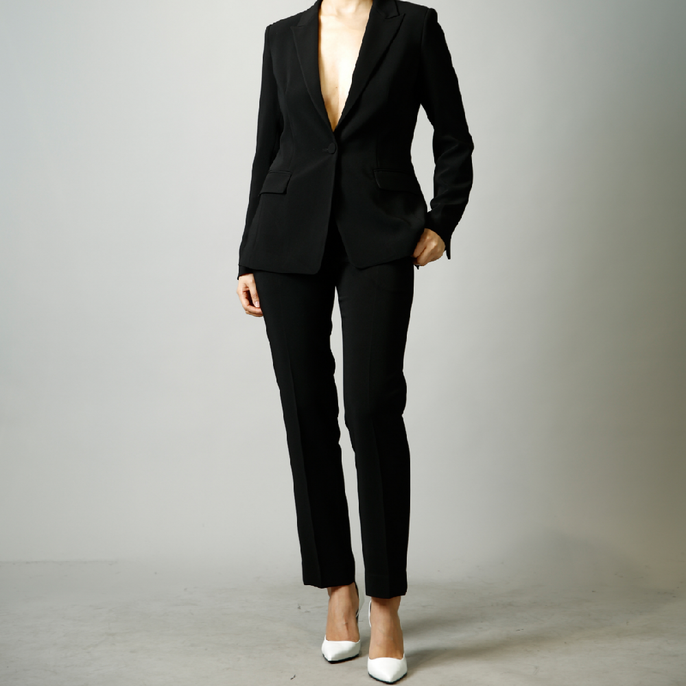 SUIT HEEL ONE BUTTON SINGLE SUIT - BLACK