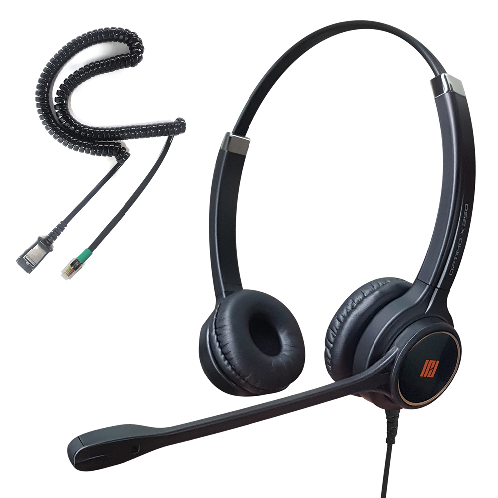 IPD IPH-255 Optimo-X Duo Ear Noise canceling,Corded Headset for Call center,Office&Landline phones w