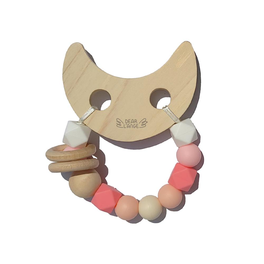 Korean Wooden Teething Toy Company, HINOKI WOODEN TEETHER TOY with Rattle