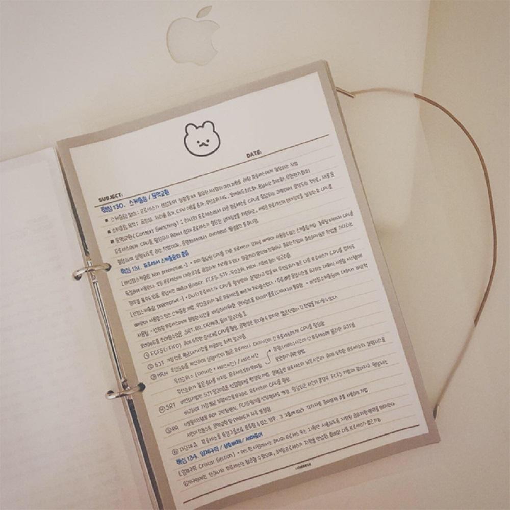 Half line note with a siot bear without bond and detachable per page (Forest)