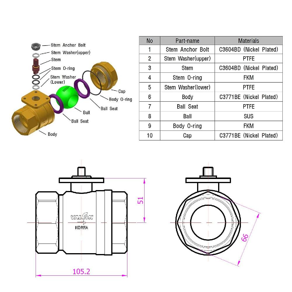 2 Way Ball Valve for Motorized Actuators - 2" Ball Valve