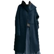 TAHARI MINK TRIM MUFFLER COAT