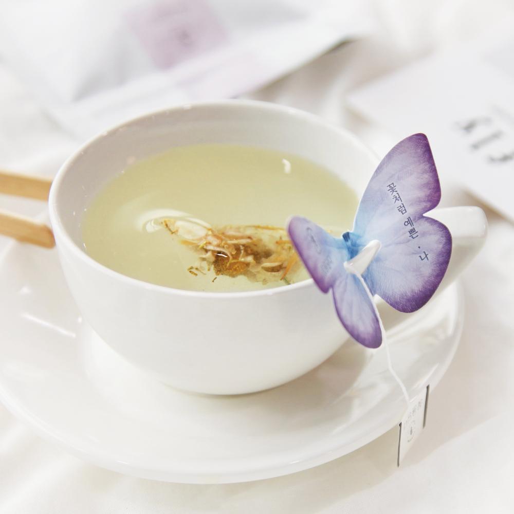 3 Butterfly Tea Bag Pink Gift Box