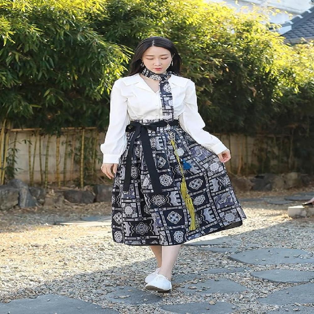 LEESLE Korean Traditional Hanbok HairBand Daenggi Scarf Hair Ribbon Accessroy(47.24in x 2.36in) (BLA