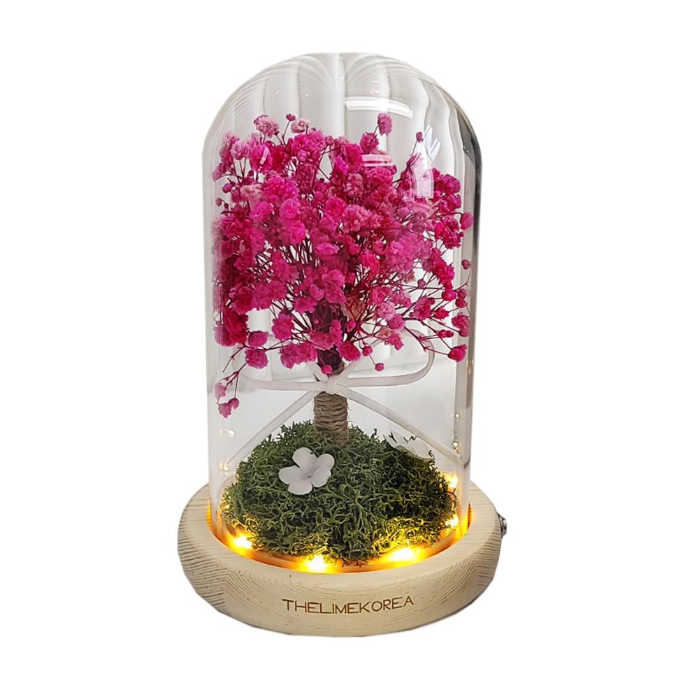 LED Pink Fog Glass Dome Mood Light Lovely Color