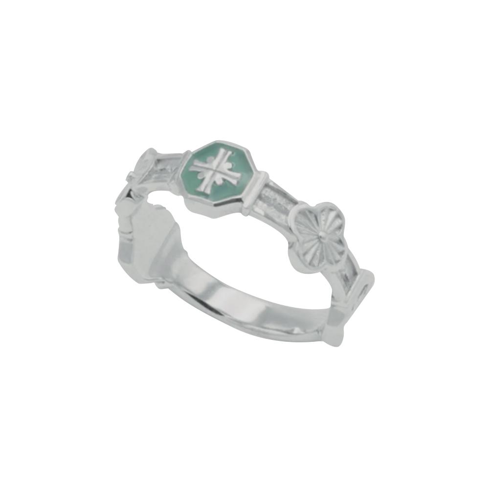 Cross Angle Flower Miss Ring