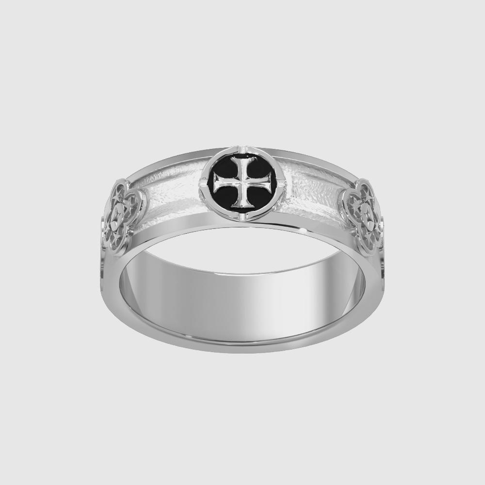 Cross Rosary Couple Ring Men