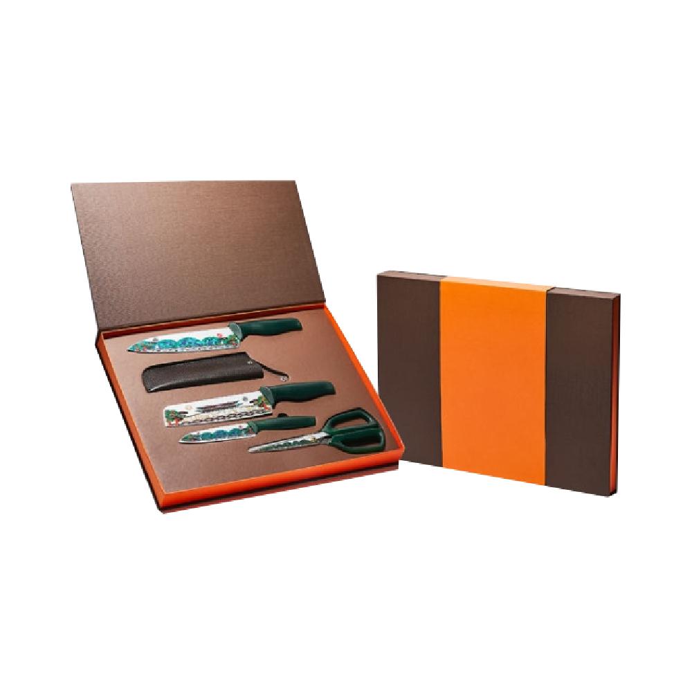 TWTP Korean Traditional Designed Kitchen Knife SET (2 Kitchen Knives, 1 Small Fruit Knife, 1 Scissor