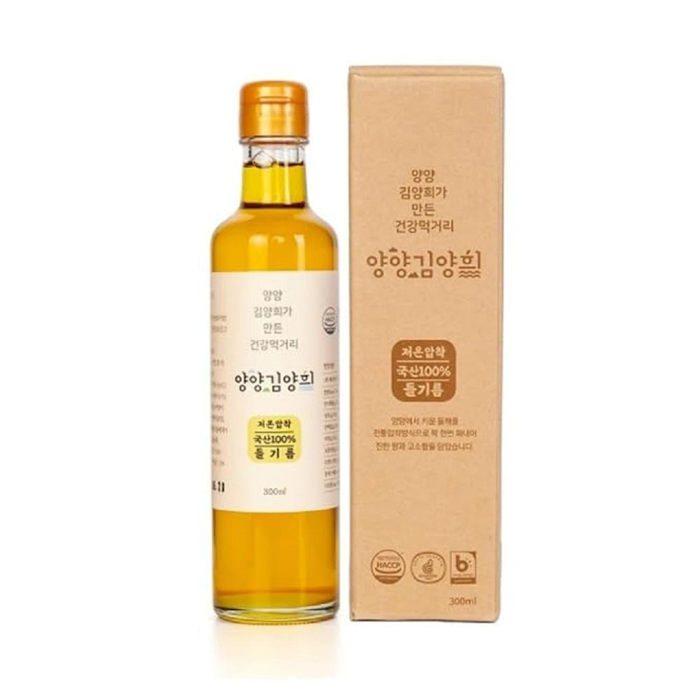 Yangyang Kim Yang Hee Premium Perilla Oil Cold Pressed 양양김양희 저온압착 들기름 Made in Korea 300ml 10.14fl.oz