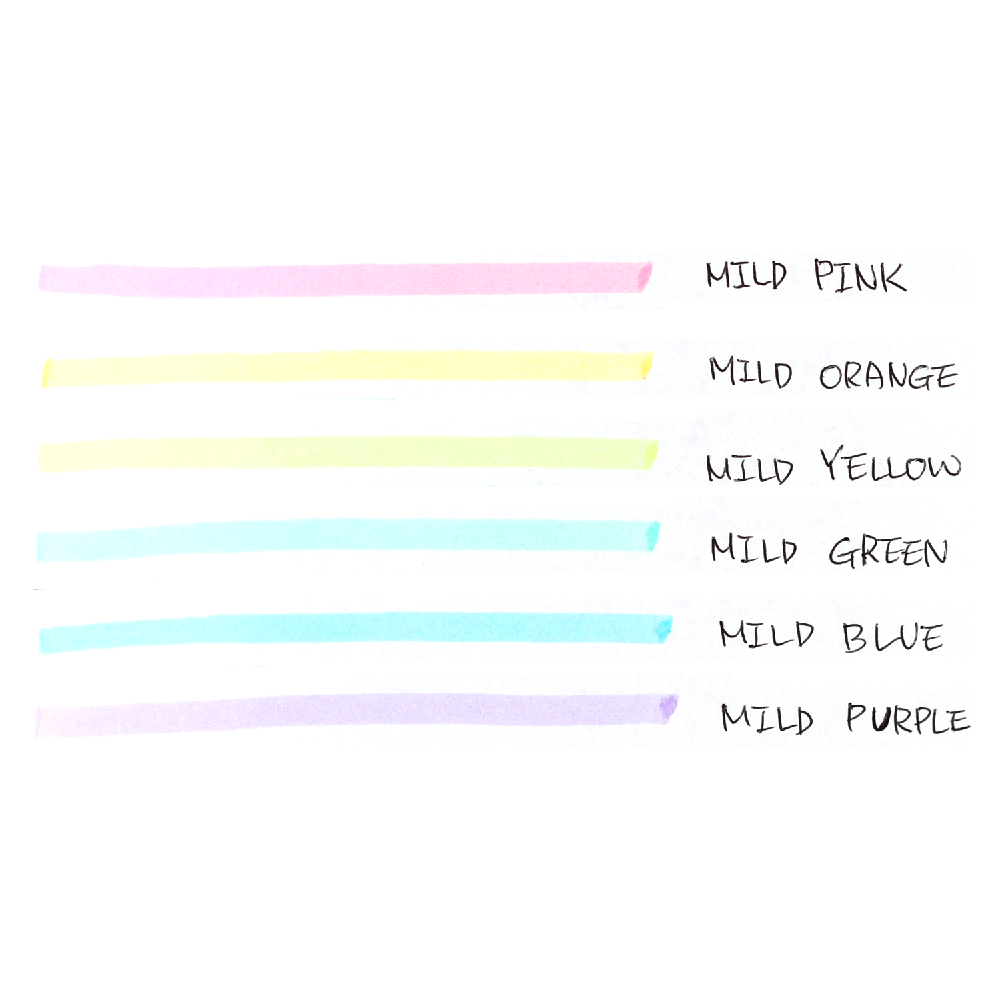 JVPEN JAVAPEN POWER LINE MILD HIGHLIGTHER 6 PASTEL COLOR