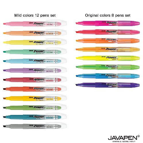 JVPEN JAVAPEN POWER LINE HIGHLIGTHER ORIGINAL & MILD 20COLOR